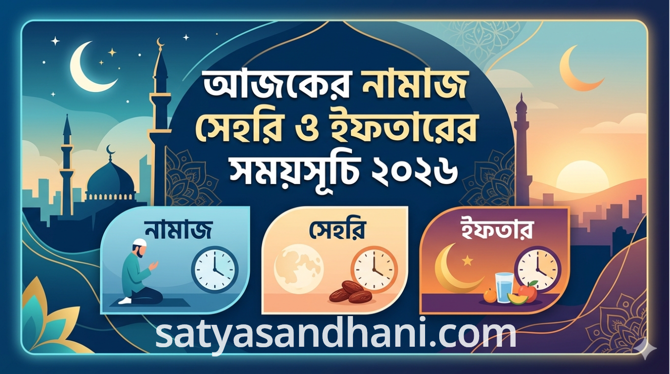 আজকের নামাজ, সেহরি ও ইফতারের সময়সূচি ২০২৬